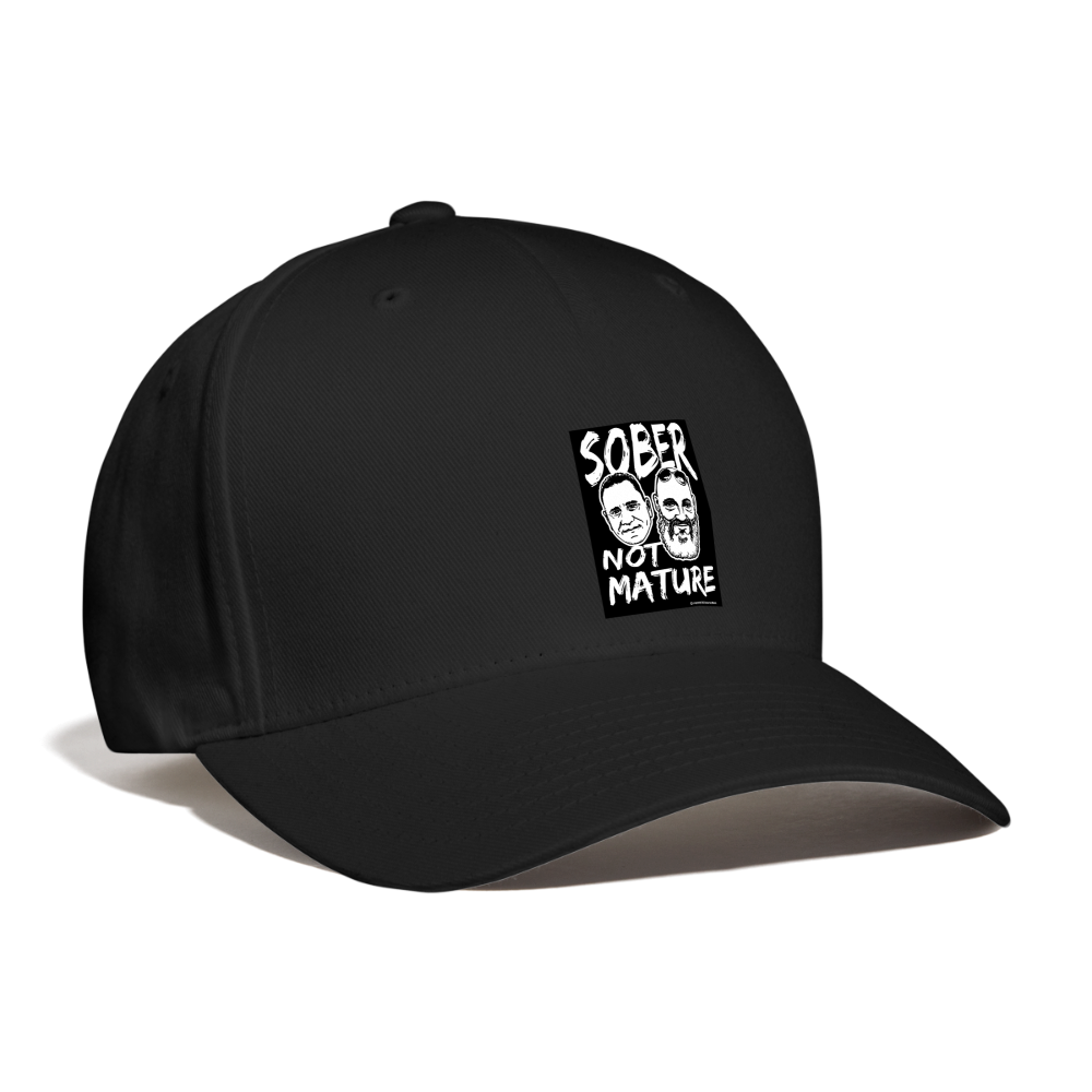 Sober Not Mature Logo Baseball Cap - black