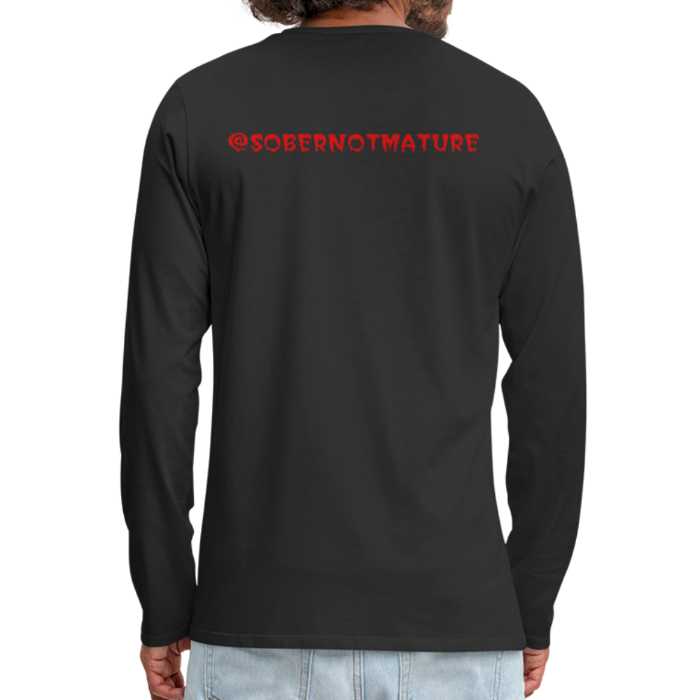 Sober Not Mature Long Sleeve T-Shirt - black