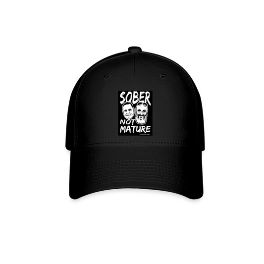 Sober Not Mature Logo Baseball Cap - black
