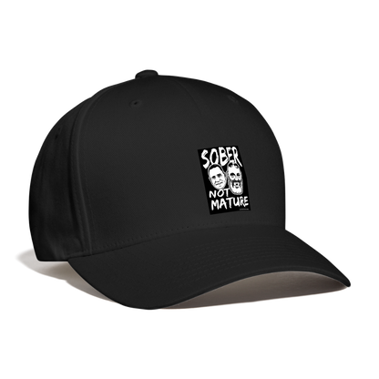 Sober Not Mature Logo Baseball Cap - black