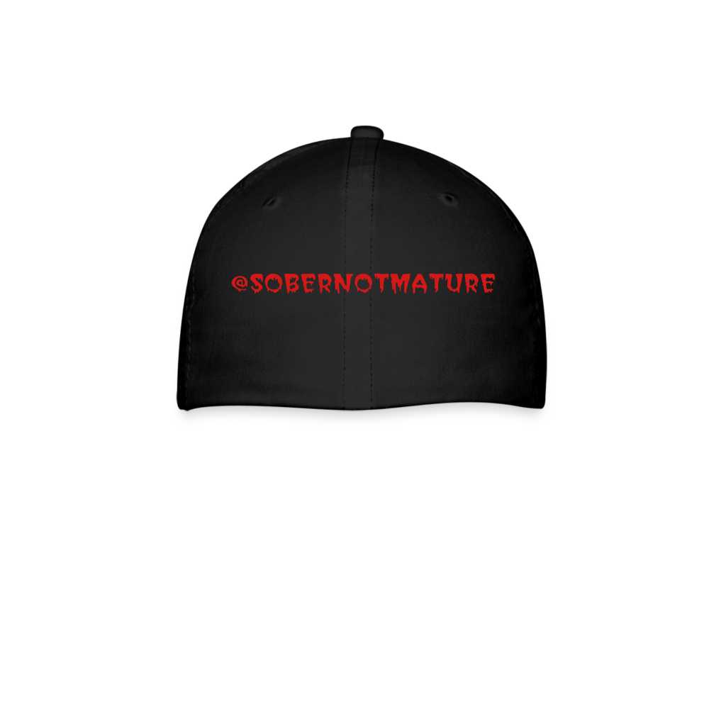 Sober Not Mature Logo Baseball Cap - black