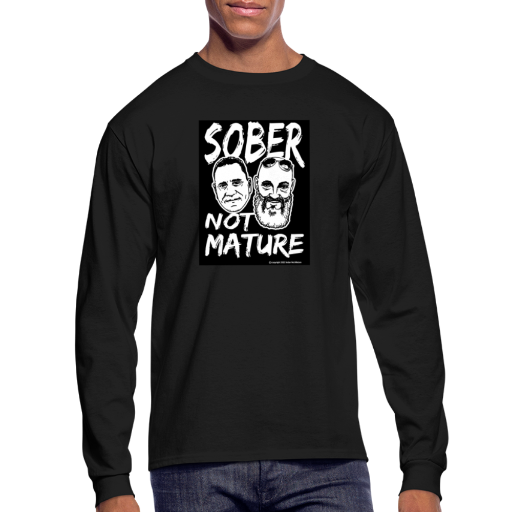 Sober Not Mature Logo Men's Long Sleeve T-Shirt - black