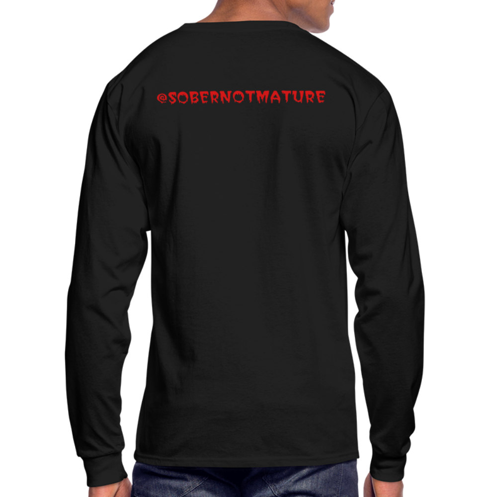 Sober Not Mature Logo Men's Long Sleeve T-Shirt - black