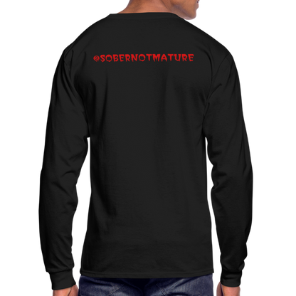Sober Not Mature Logo Men's Long Sleeve T-Shirt - black