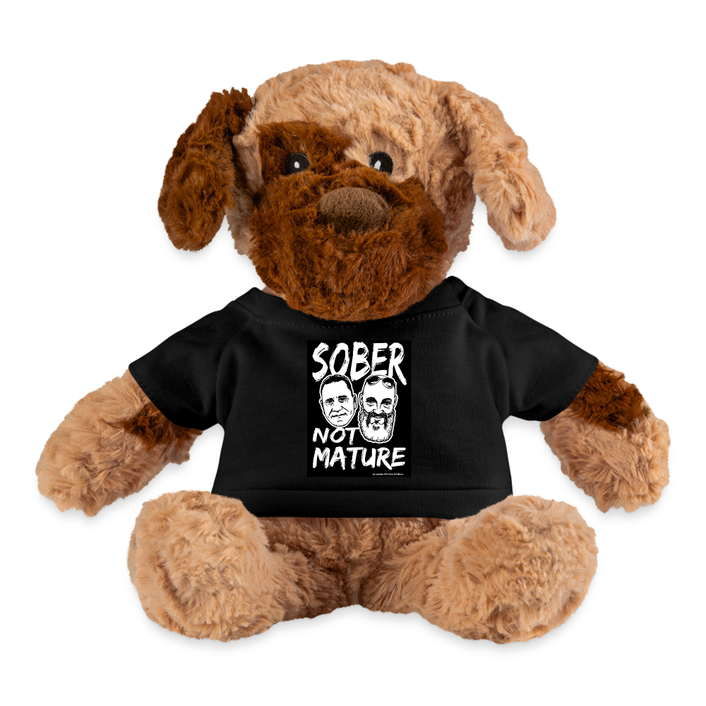 Sober Not Mature Logo Plush Dog - black