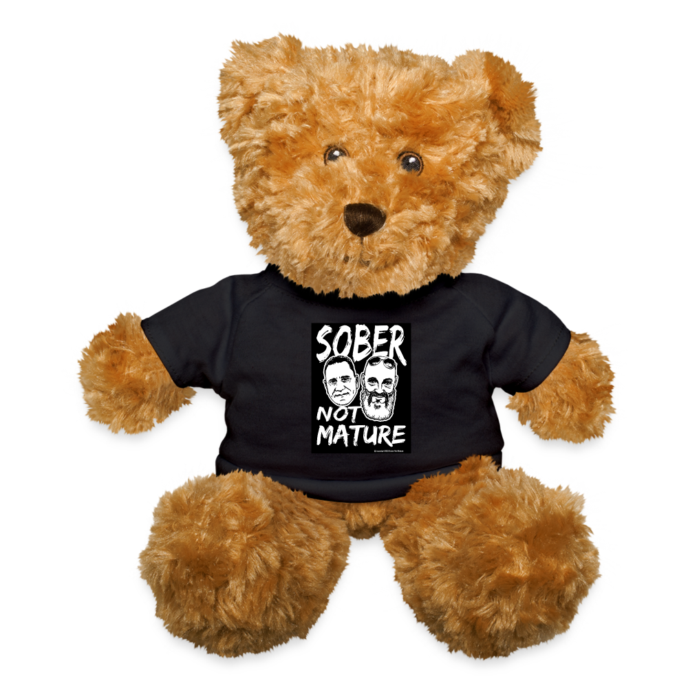 Sober Not Mature Logo Plush Bear - black